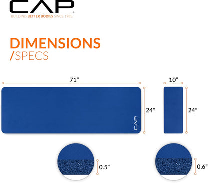 CAP Barbell Yogamatte mit hoher Dichte, 1,27 cm, mit Tragegurt | Mehrere Optionen