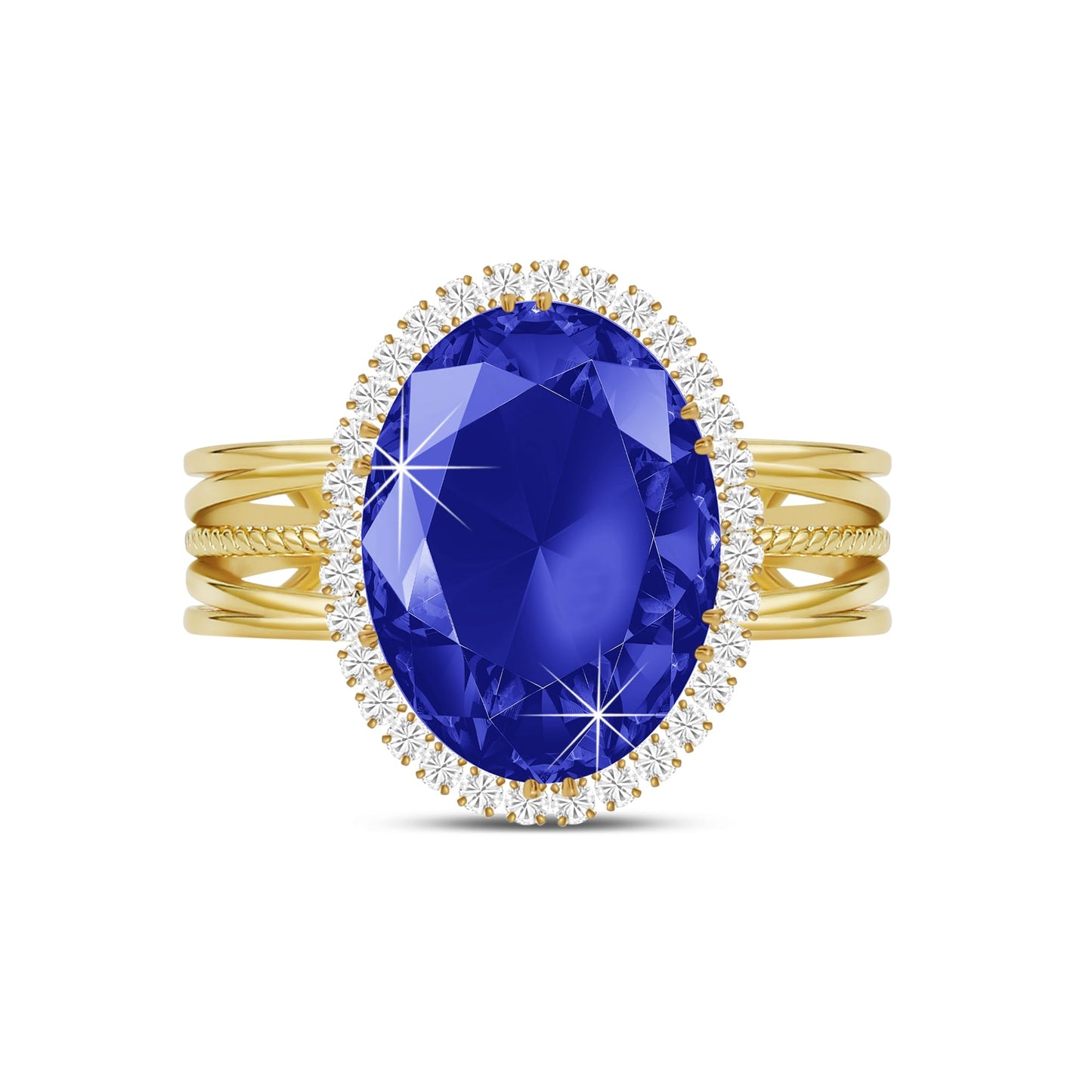 Linawe Birthstone Chunky Adjustable Rings for Women, Gold/Silver/Rose Gold Statement Rings, Imitation Diamond Fake Gemstone Crystal Cocktail Ring, Cubic Zirconia Costume Jewelry