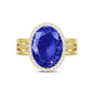 Linawe Birthstone Chunky Adjustable Rings for Women, Gold/Silver/Rose Gold Statement Rings, Imitation Diamond Fake Gemstone Crystal Cocktail Ring, Cubic Zirconia Costume Jewelry