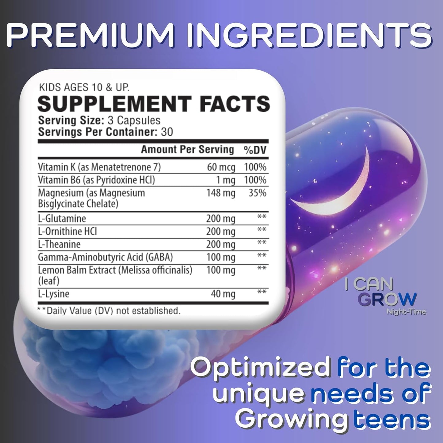 I Can Grow 6-Month Supply Bundle – 6x Day-Time + 6x Night-Time Growth Supplements for Kids 10+ & Teens | L-Arginine, Colostrum, Magnesium | Daily Height Support + Sleep Aid for Natural Growth | 12-Pac