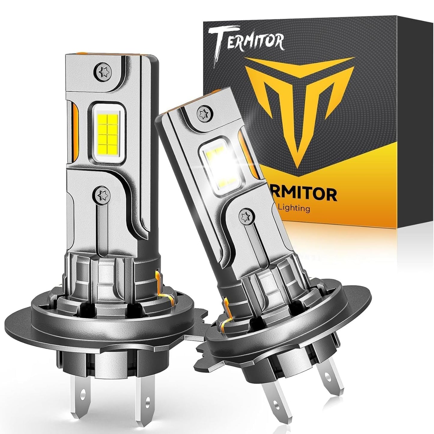 Termitor Brightest H13/9008 LED Bulbs, 10X Brighter 50,000LM, 85K+ Hours Service Life, 6500K Cool White, IP68 Waterproof, 1:1 OEM Size, 3 Minute Installation, Pack of 2