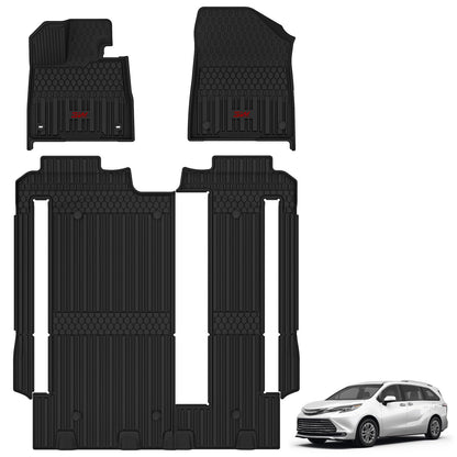 3W Floor Mats for Toyota Tacoma 2024 2025 2026 Double Cab Auto Tran(Not Fit Hybrid & XtraCab), TPE All Weather Custom Fit Floor Liner for Tacoma TRD/SR/SR5/limited Car Liners.