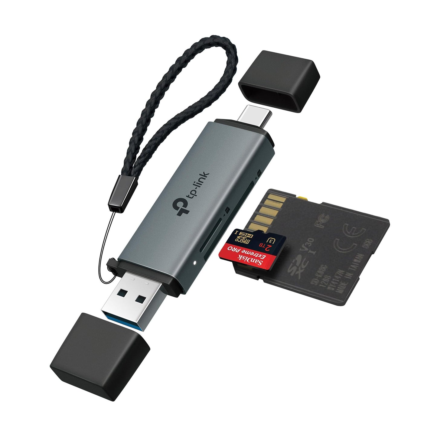 TP-Link SD Card Reader, High-Speed USB 3.0 to SD & microSD Card Reader, Aluminum Dual Slot Memory Card Reader for Laptop & More, Supports 2TB SD/SDHC/SDXC/microSD/microSDHC/microSDXC/TF Cards (UA430)