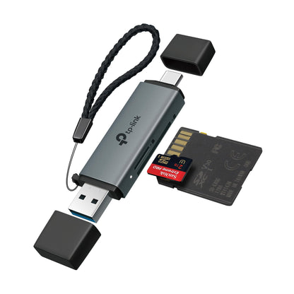 TP-Link SD Card Reader, High-Speed USB 3.0 to SD & microSD Card Reader, Aluminum Dual Slot Memory Card Reader for Laptop & More, Supports 2TB SD/SDHC/SDXC/microSD/microSDHC/microSDXC/TF Cards (UA430)