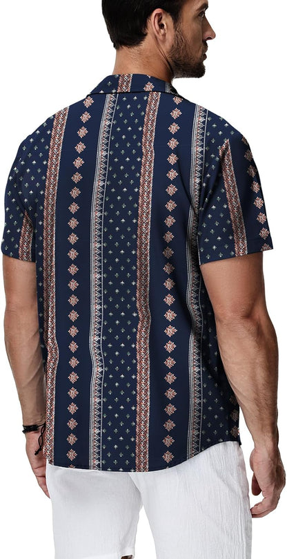 HMIYA Herren Hawaiihemden Kurzarm Button-Up Hemd Herren S-3XL