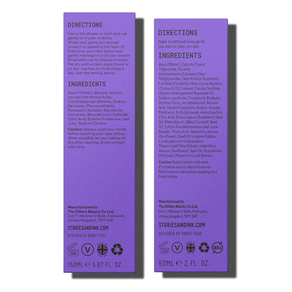 Stories & Ink Tattoo Care | AFTERCARE DUO REGIMEN | Healing Routine for Fresh Tattoos (Aftercare Cream + Aftercare Foam Cleanser), Soothes & Repairs Fresh Tattoos, Fragrance-free
