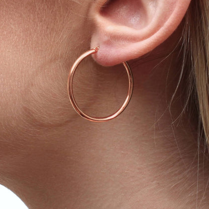 Große Gold Creolen für Frauen, Hypoallergene Dünne Gold Creolen, Sterling Silber Creolen für Damen, Extra Große, Mittelgroße, Große Creolen