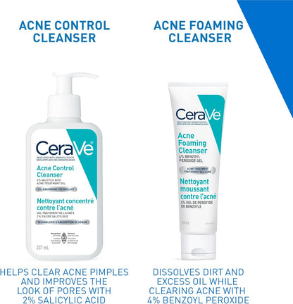 CeraVe 4% Benzoylperoxid Aknebehandlung Schäumendes Reinigungsgel für Gesicht & Körper, mit Hyaluronsäure und Niacinamid. Hilft, Akne-Pickel zu klären und Ausbrüchen vorzubeugen. Sanftes Gel, Parfümfrei, 150ml