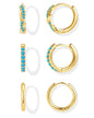 Inerney 14K Gold Plated Huggie Hoop Earrings for Women, Small Sterling Silver Earring Set Hypoallergenic Cartilage Helix Stacks, Mini Dainty Cute Trendy Birthstone Jewelry Gift for Multiple Piercings