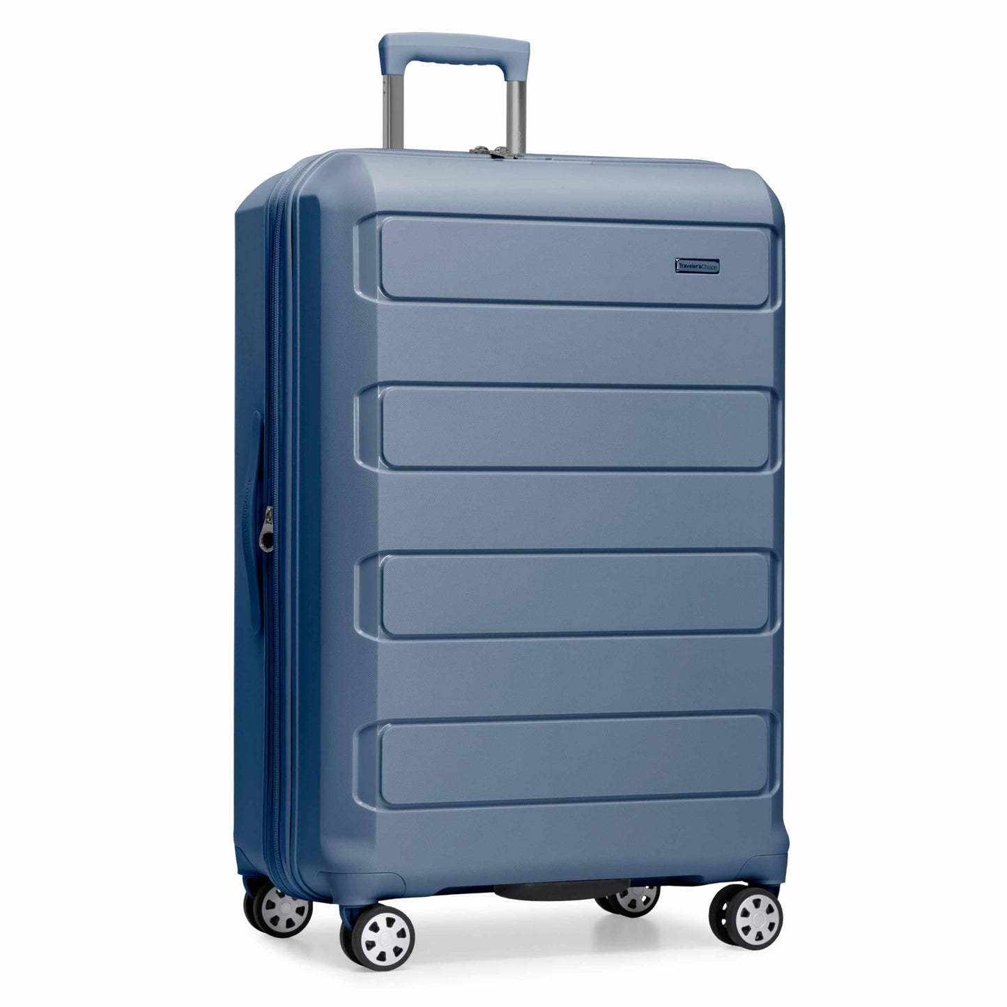 Traveler's Choice Pagosa Hardshell Expandable Luggage with Spinner Wheels, Slate Blue, 3-Piece Set (22/27/30)