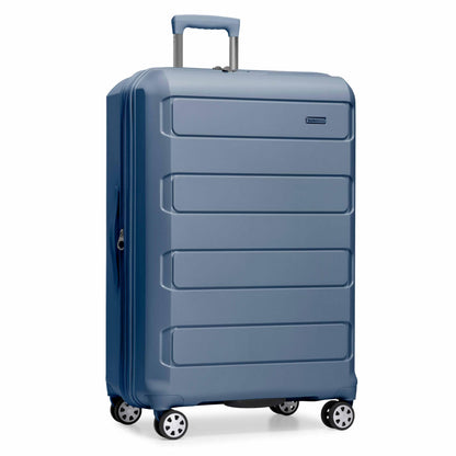 Traveler's Choice Pagosa Hardshell Expandable Luggage with Spinner Wheels, Slate Blue, 3-Piece Set (22/27/30)