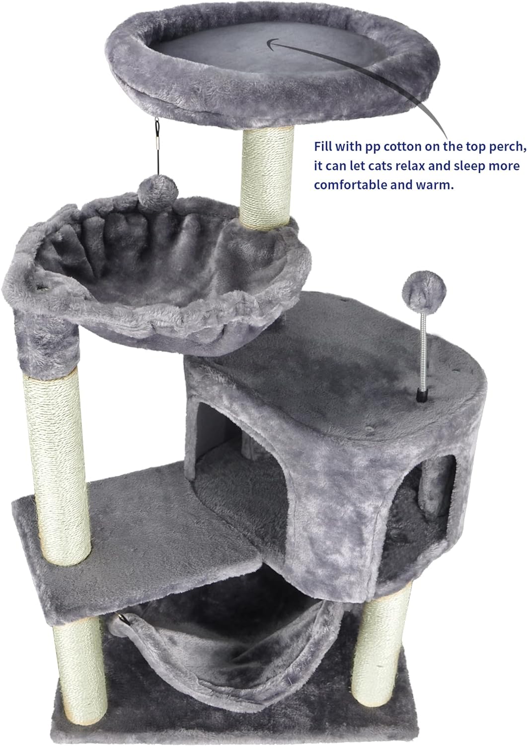 YUNIQUE Cat Tree with Condo and Hammock: A Feline Paradise