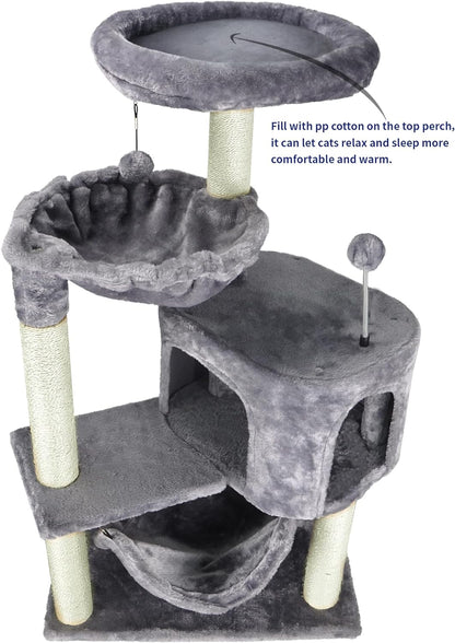 YUNIQUE Cat Tree with Condo and Hammock: A Feline Paradise