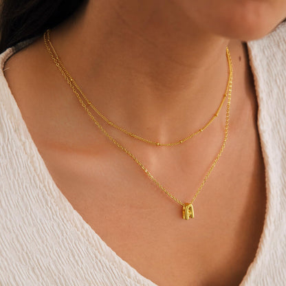 Thaivor Osterkorb-Füller – Initialen-Halsketten für Frauen, 14K vergoldete Bubble Letter Halskette, geschichtete zierliche süße Choker-Anhänger, Stapel-Schmuck, Mode-Accessoires, Teenager-Trendgeschenk