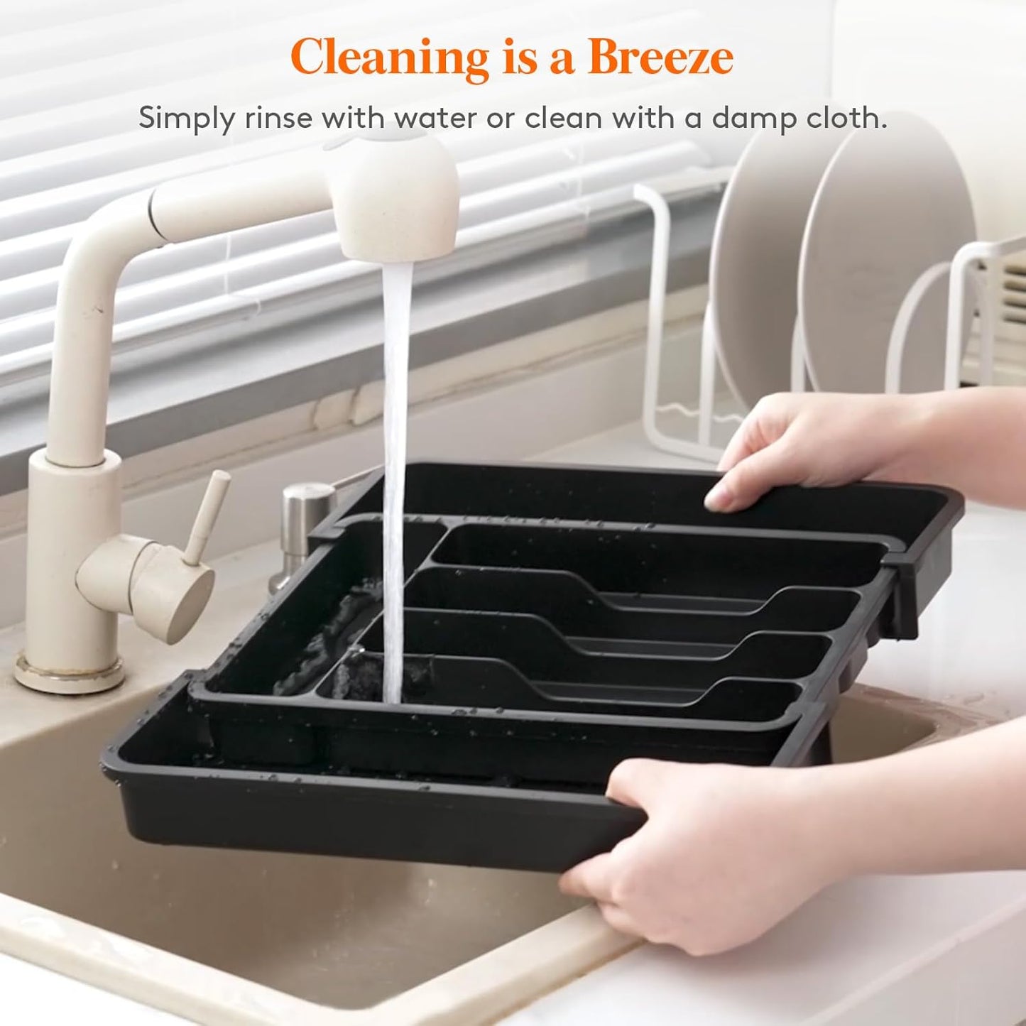 Lifewit Besteck Organizer, erweiterbarer Utensilien Organizer für die Küche, Utensilienhalter, verstellbarer Besteckkasten Schubladen Organizer für Löffel, Messer, Küchen Organizer und Aufbewahrung, Schwarz