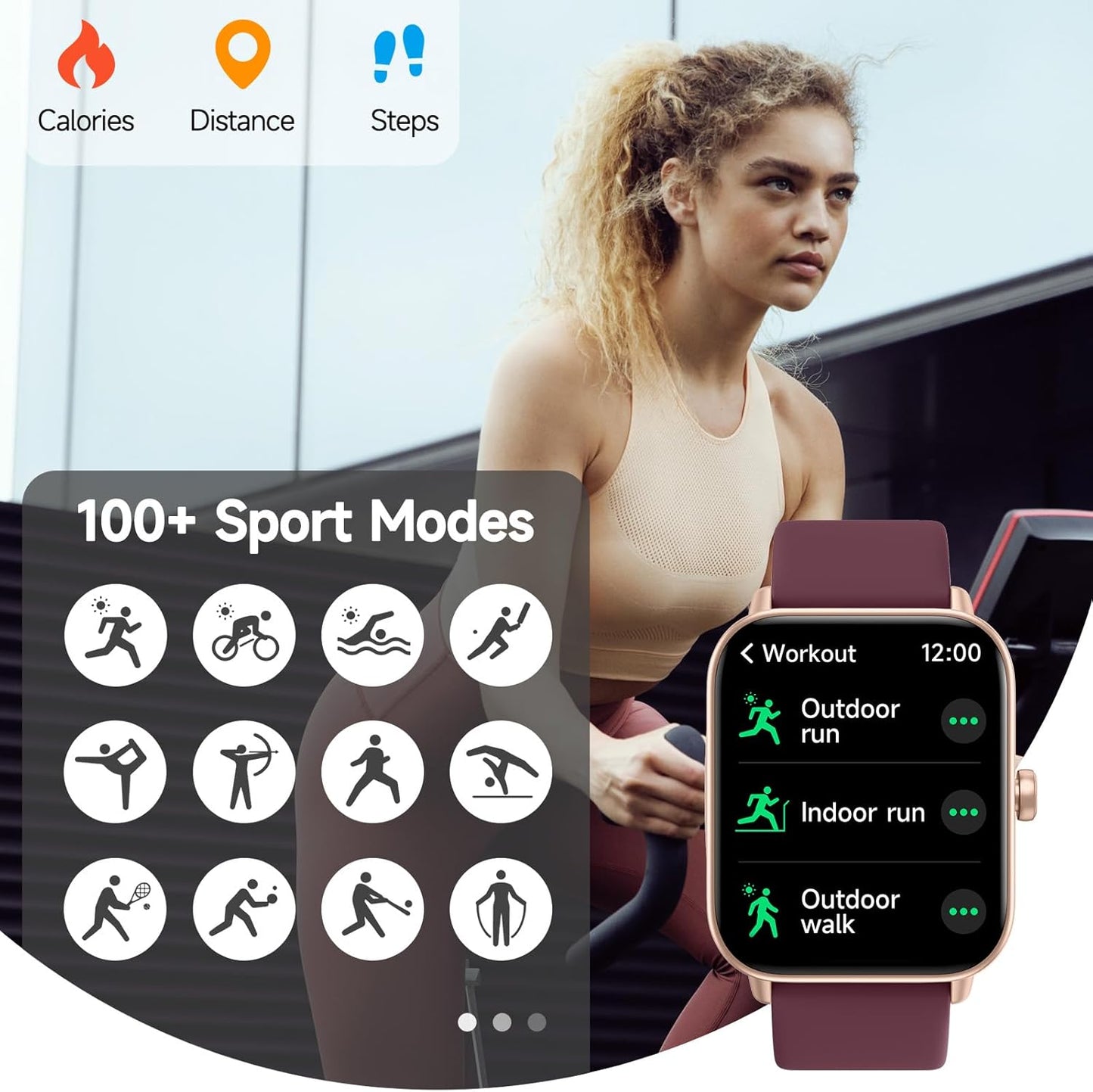 Smartwatch für Herren Damen (Anrufe entgegennehmen/tätigen), Alexa-Smartwatch kompatibel mit Android iOS, Fitness-Tracker mit Herzfrequenz-SpO2-Schlafmonitor, 1,8 Zoll HD DIY Zifferblatt Wasserdichte Uhr mit Bluetooth-Anruffunktion
