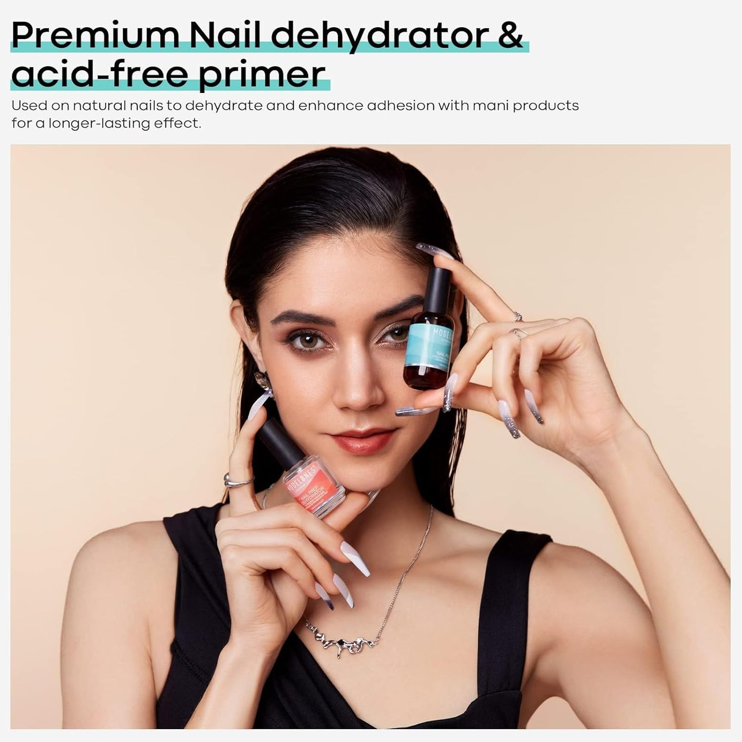 Modelones Nagelprimer, 2PCS Professioneller Naturnagel Prep Dehydrate & Bond Primer, Überlegene Haftung für Gel-Nagellack 15ml