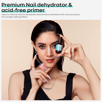 Modelones Nagelprimer, 2PCS Professioneller Naturnagel Prep Dehydrate & Bond Primer, Überlegene Haftung für Gel-Nagellack 15ml