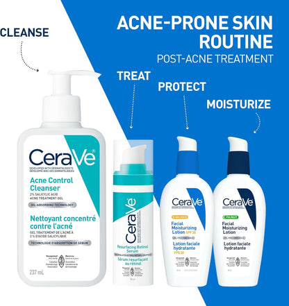 CeraVe Resurfacing Retinol Serum für das Gesicht mit Niacinamid. Hilft, den Hautton auszugleichen und die Haut zu glätten, gegen Pickelmale und zur Porenverkleinerung. Sanft, parfümfrei, nicht komedogen, sicher für empfindliche Haut, 30 ml