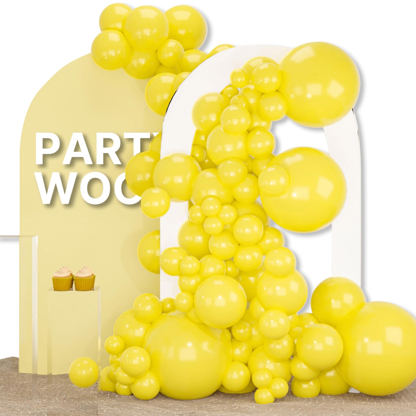 PartyWoo White Balloons 155pcs Different Sizes Pack of 18 12 10 5 Inch Matte White Latex Balloon Arch Kit Garland for Wedding Bridal Graduation Baby Shower Birthday Party Decorations White-Y13