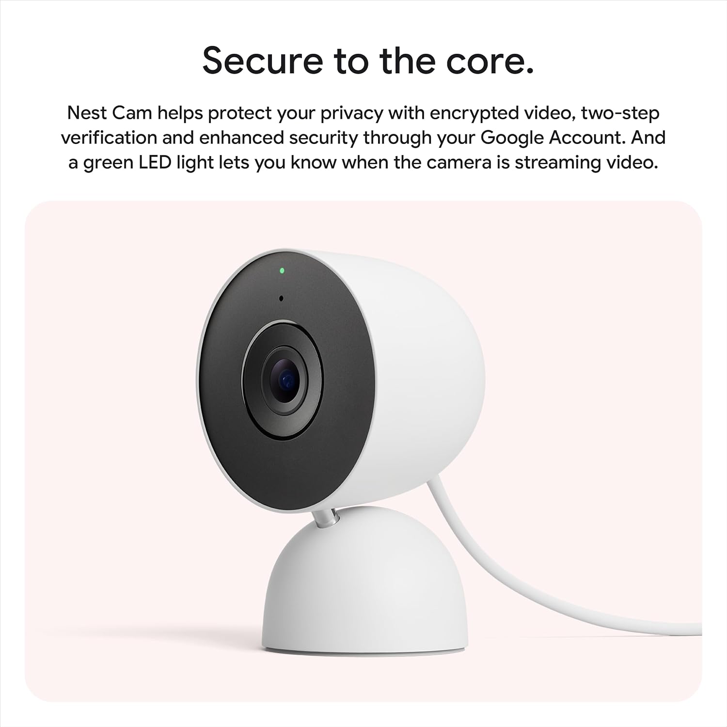 Google Nest Cam Indoor (Wired, 3rd gen) - 2K Video and Gemini