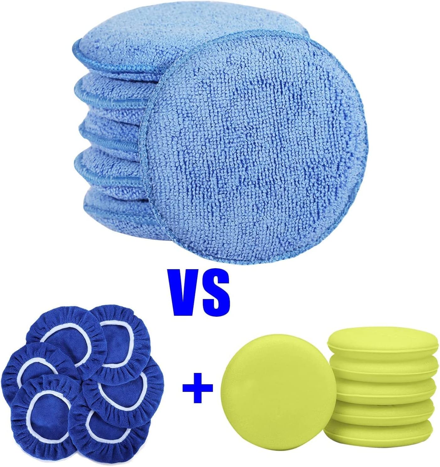 Microfiber Wax Applicator Pads, Car Wax Applicator, Buffing & Detail Polishing Foam Pads for Car Cleaning and Fine Polishing (5" Diameter, 6 Pack)…