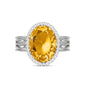 Linawe Birthstone Chunky Adjustable Rings for Women, Gold/Silver/Rose Gold Statement Rings, Imitation Diamond Fake Gemstone Crystal Cocktail Ring, Cubic Zirconia Costume Jewelry