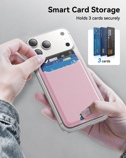 für MagSafe Wallet, 3 Kartenfächer, magnetische schlanke Handy-Geldbörse für iPhone 17/16/15/14/13/12 Pro Max Plus Air Serie, RFID-blockierendes veganes Leder, Schwarz