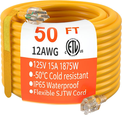 50FTYellow12AWG