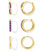Inerney 14K Gold Plated Huggie Hoop Earrings for Women, Small Sterling Silver Earring Set Hypoallergenic Cartilage Helix Stacks, Mini Dainty Cute Trendy Birthstone Jewelry Gift for Multiple Piercings
