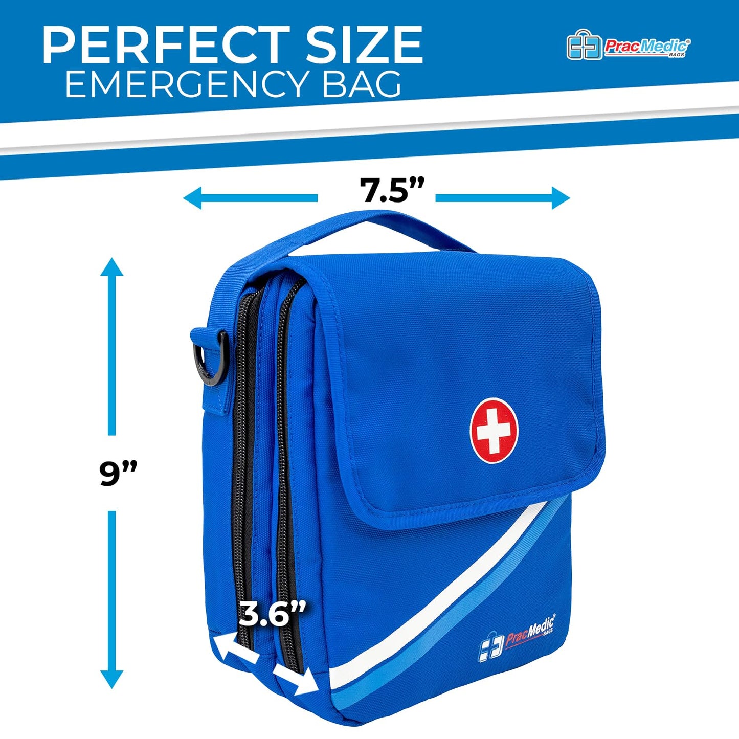 PracMedic Bags Travel Medicine Bag- First Aid Bags Empty or Epipen Carry Case for Insulin Pens, Pill Bottles, Diabetic Supply, Asthma Inhaler Spacer, Allergy Meds or First Aid Supplies (Red)