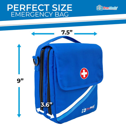PracMedic Bags Travel Medicine Bag- First Aid Bags Empty or Epipen Carry Case for Insulin Pens, Pill Bottles, Diabetic Supply, Asthma Inhaler Spacer, Allergy Meds or First Aid Supplies (Red)