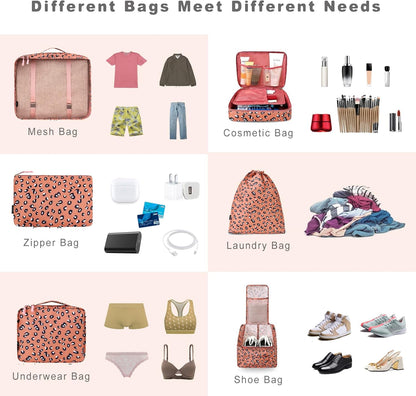 BAGAIL 8er Set Packwürfel Gepäckorganizer für Reisezubehör
