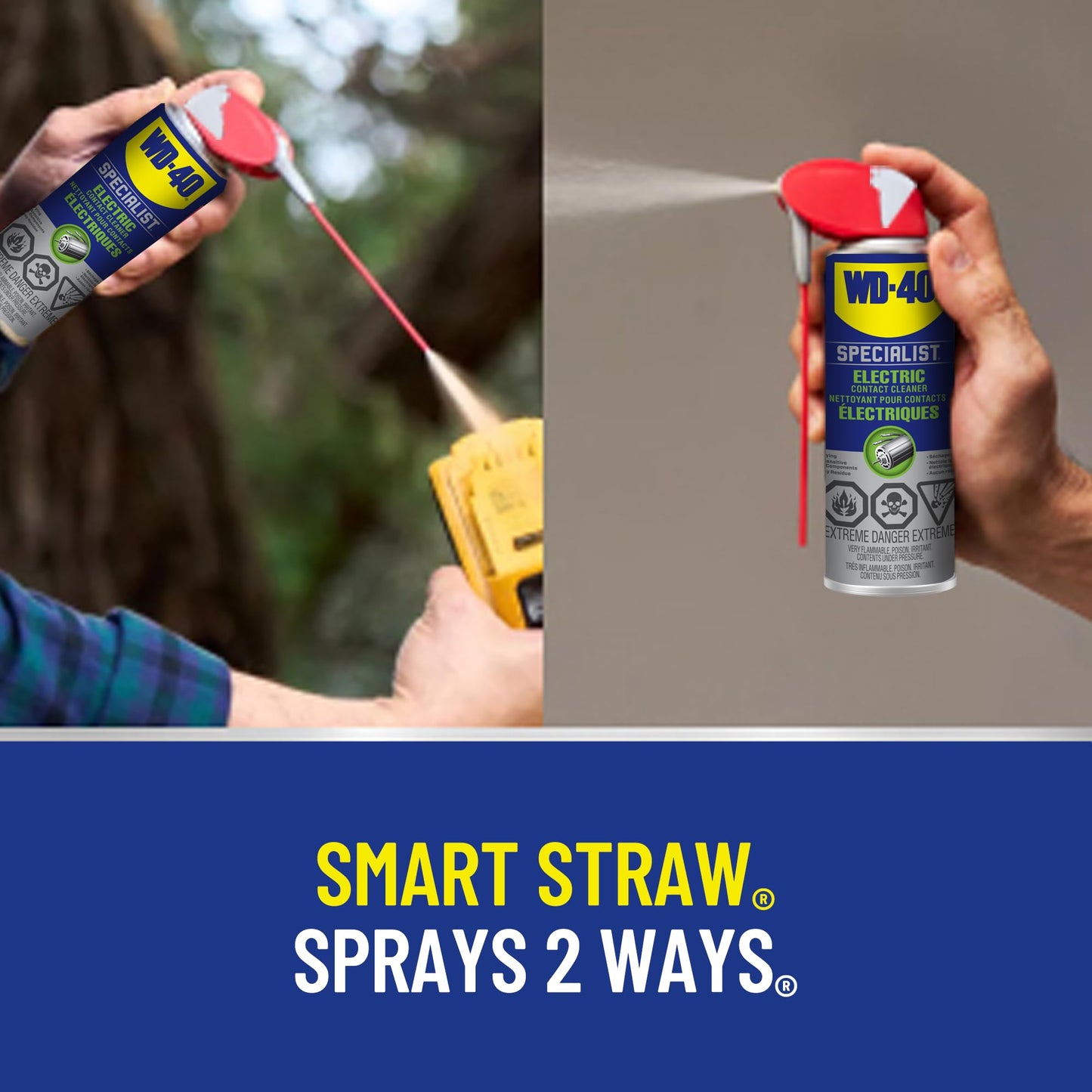 WD-40 Specialist Kontaktspray mit Smart Straw, entfernt Öl, Schmutz, Flussmittelrückstände und Kondenswasser von Elektronik, schnell trocknende Formel in Industriestärke, 155 g, Einzeldose