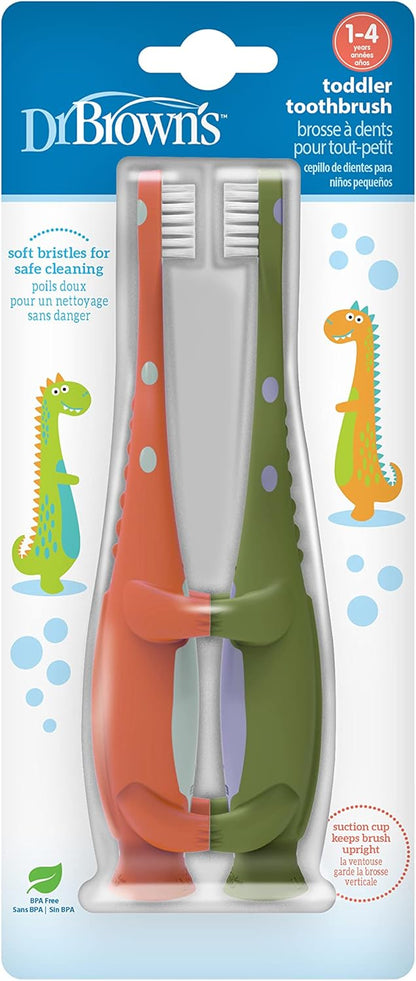 Dr.-Brown's-Trainingszahnbürste-für-Babys-und-Kleinkinder,-weich-für-die-ersten-Zähne,-Giraffe,-BPA-frei,-0-3-Jahre