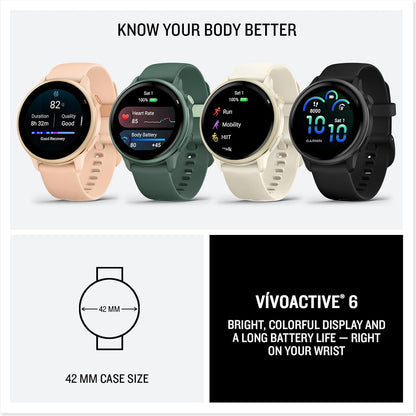 Garmin vívoactive® 6, Health and Fitness GPS Smartwatch, AMOLED Display, Up to 11 Days of Battery, Slate with Black Band