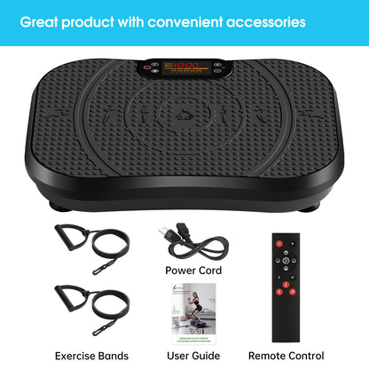 SoftGym Waver Vibration Plate Exercise Machine for Lymphatic Drainage Weight Loss,120 Speed Levels Vibrating Platform with Resistance Bands,Full-Body Workout Equipment for Muscle Activation