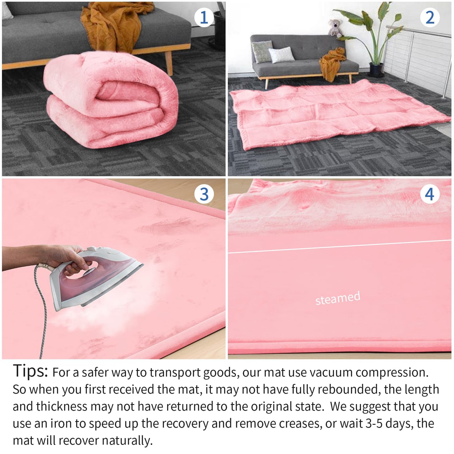 Huloo Sleep Ultra Soft Baby Spielmatte für den Boden, 3,3 cm dicke Elasti-Foam 127x127 cm Laufgittermatte für Kleinkinder, rutschfeste Rückseite, sicher zum Krabbeln und für die Bauchlage, Tatami-Stil (Dunkelgrau)
