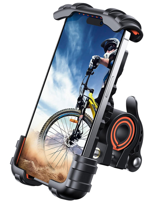 Bike Phone Mount, Motorcycle Phone Holder - Lamicall Motorcycle Bicycle Cell Phone Mount Clamp for Handlebar, Cycling Mount for iPhone 16 17 Pro Max S25 Ultra, 4.7-6.8" Smartphone, Gifts for Men Women