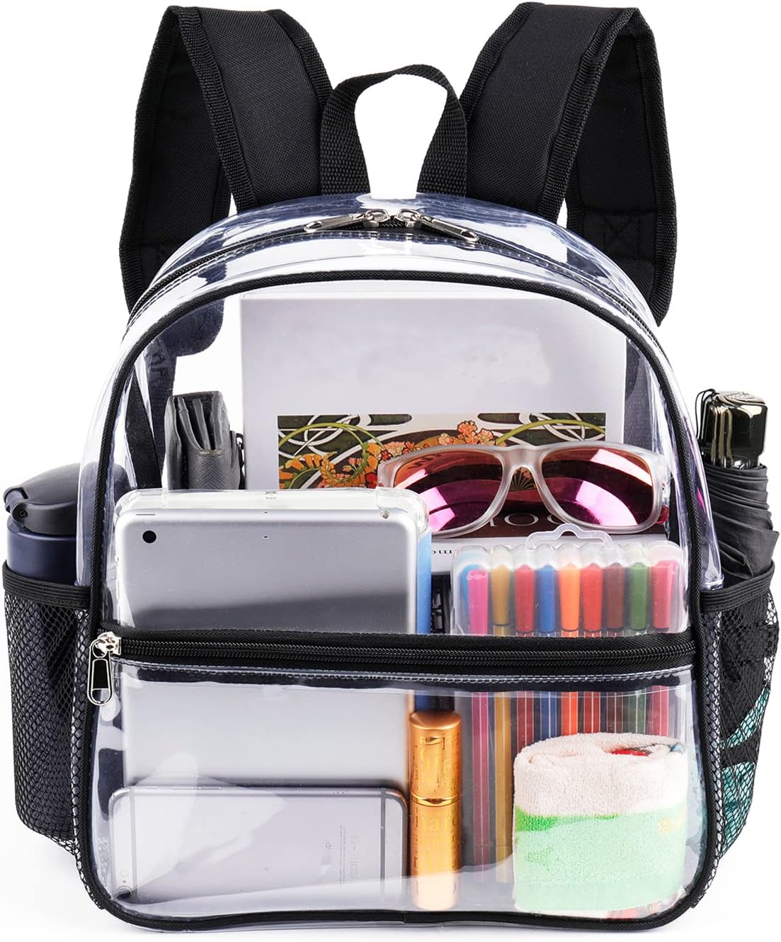Mini Transparenter Rucksack 12x12x6 Stadion Zugelassener Plastik-Rucksack
