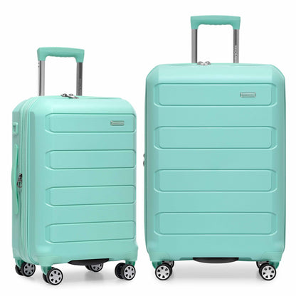 Traveler's Choice Pagosa Hardshell Expandable Luggage with Spinner Wheels, Slate Blue, 3-Piece Set (22/27/30)