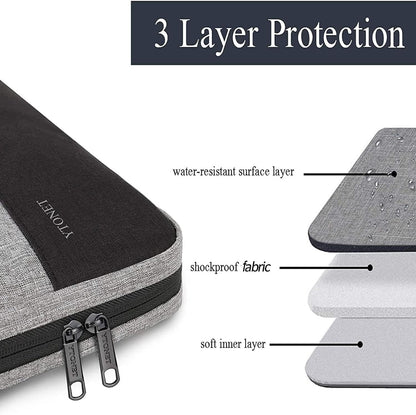 Funda para portátil Ytonet, bolsa para portátil TSA de 15.6 pulgadas, funda para portátil resistente al agua, bolsa de transporte para ordenador compatible con portátiles Lenovo, HP, Dell, Asus, regalos para hombres y mujeres, gris