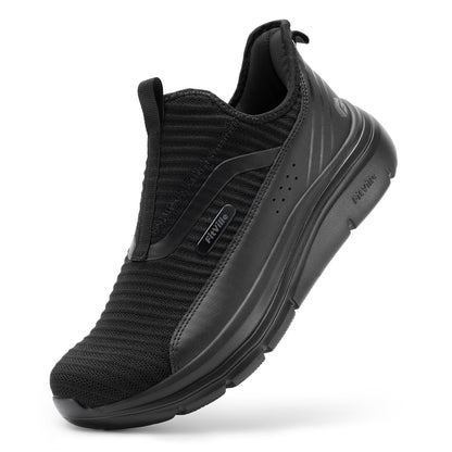 FitVille Men's Extra Wide Slip on Walking Shoes with Arch Support Men Slip on Sneakers for Foot Pain Relief-Stepease V2