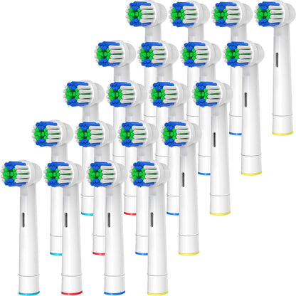 Replacement Toothbrush Heads Compatible with Oral B Braun, 20 Pcs Professional Electric Toothbrush Heads Brush Heads for Oral B Replacement Heads Refill Pro 500/1000/1500/3000/3757/5000/7000/7500/8000