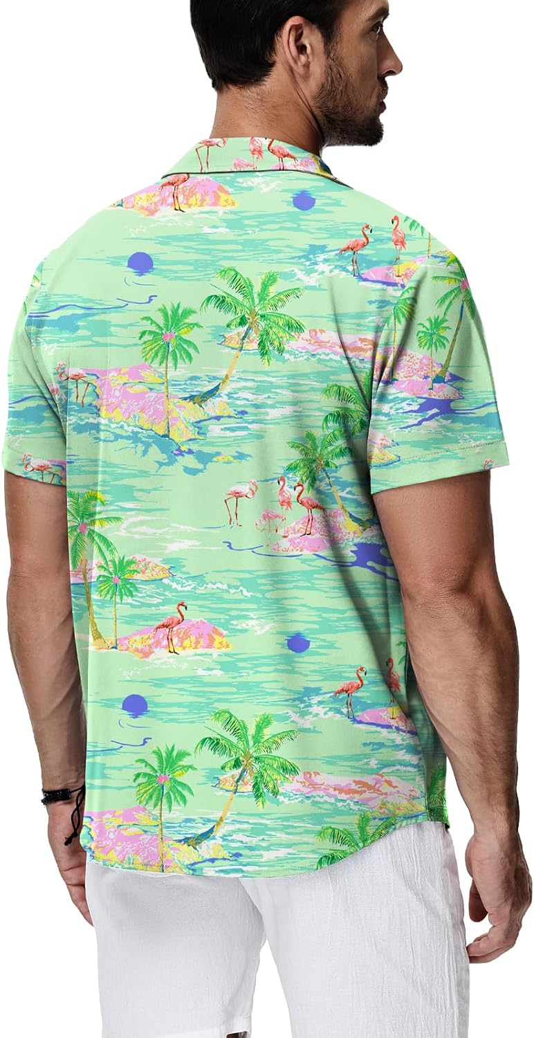HMIYA Herren Hawaiihemden Kurzarm Button-Up Hemd Herren S-3XL