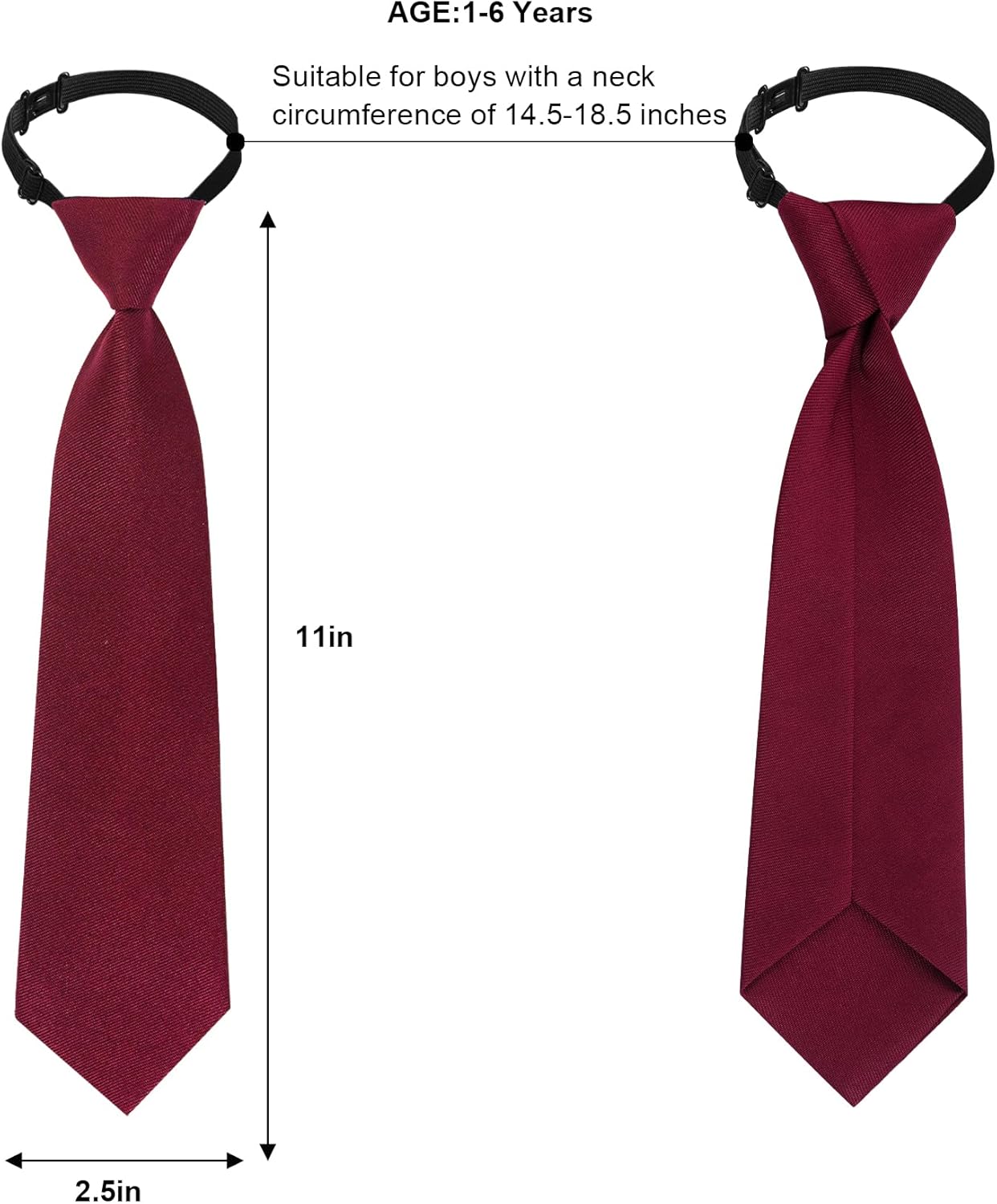 Sucrain 1 Stück Jungen Krawatte Vorgespunden Verstellbares Halsband Krawatte für Hochzeit Abschlussfeier Schuluniformen