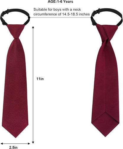 Sucrain 1 Stück Jungen Krawatte Vorgespunden Verstellbares Halsband Krawatte für Hochzeit Abschlussfeier Schuluniformen