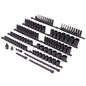 SUNEX Tools 80 Piece 3/8 in. Drive Master Impact Socket Set, Universal, Star, External Star, Extensions, Universal Joint, SAE and Metric, 8mm to 19mm and 5/16 in. to 3/4 in., CR-MO Steel, Model 3580