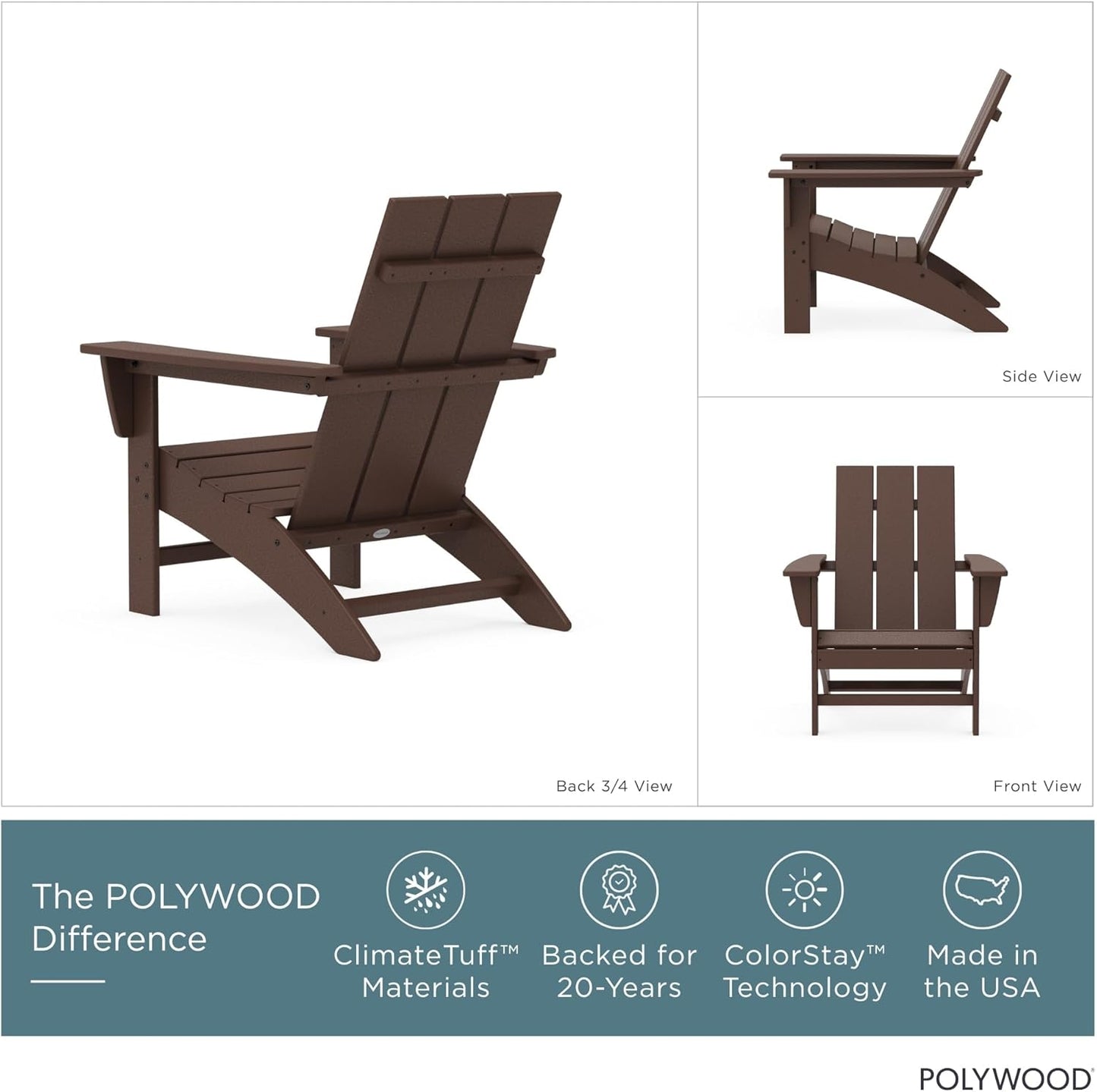 POLYWOOD Modern Adirondack Chair: A Weather-Resistant Outdoor Oasis