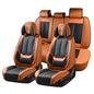 Coverado Car Seat Covers 5 Pieces, Full Set Universal Seat Covers for Cars, Waterproof Nappa Leather Auto Seat Protectors with Head Pillow, Car Interiors Fit for Most Sedans SUV Pick-up Truck, Black
